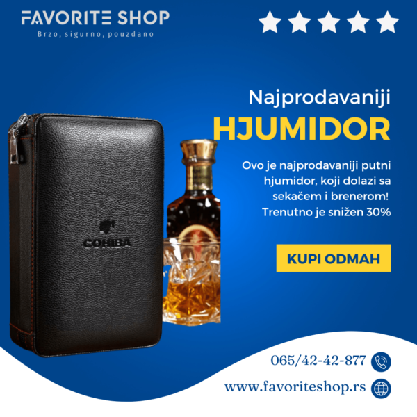 Luksuzni hjumidor za 4 tompusa + brener + sekač