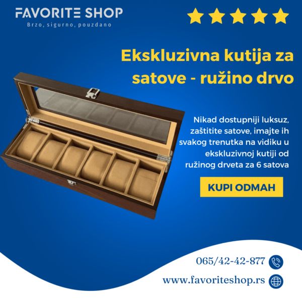 Ekskluzivna kutija za satove - ružino drvo